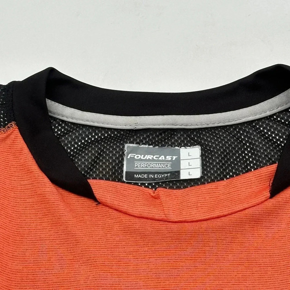 Fourcast Performance Shirt Mens L Black And Orange Activewear Workout Mesh - Picture 5 of 10